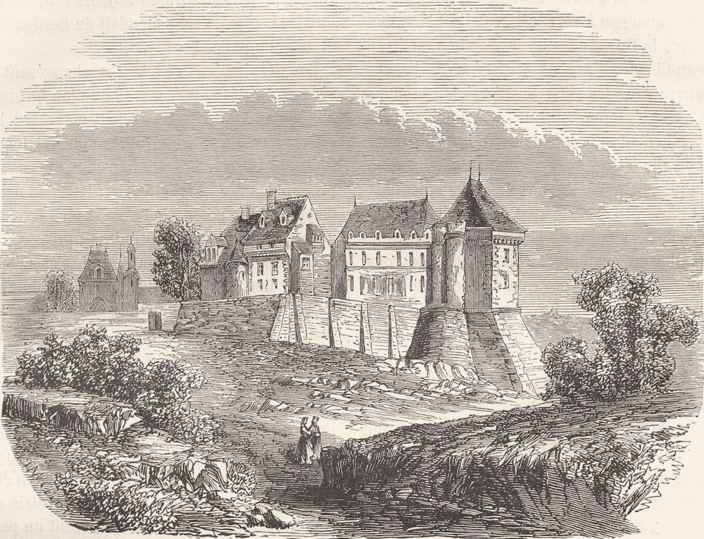 FRANCE. Dordogne. Chateau de Biron 1881 old antique vintage print picture
